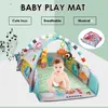 Baby Gym Playmat Toddler Activity Balls Jouet musical Tapis de sol Tapis rampant 5 en 1 Tapis de jeu pour bébés Poupées Jouets Gym Clôture Rack 210724