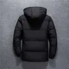 冬のジャケットの男性の高品質のファッションカジュアルコートフード厚い暖かい防水ダイスアウターウェア210910