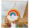 Donut Round Crossbody Bag Kid Toddler Girl Barn Shoulder Handväska Justerbar Rem Holiday Travel Rainbow Printed Pocket Pack CT04