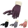 Gants sans doigts tricotés pour femmes, écran tactile, épais, garde au chaud, doigt complet, tricot doux et extensible, hiver