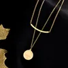 Mode-sieraden kettingen voor dames U hoeft geen titanium stalen smile dubbellaagse ketting op te stijgen en te dragen Ketting in bad Sleutelbeenketting