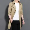 Casacos de trincheira masculina Inf Spring Spring Coat Man Male Cut Mark Mandla