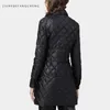 ファッション女性ダウンジャケット冬の黒い長い軽く暖かい暖かいアヒルダウン韓国のジャケットエレガントなスリム女性のパウガコート211012