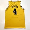 Custom Chris Bosh #4 농구 저지 대학교 조지아 기술 대학 남자 스티치 화이트 골드 이름 번호 크기 S-4XL 조끼 유니폼