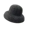Berets King Wheat 2021 Wool Hepburn Style Women Fedora Stage Show Felt Cap Winter Lady Fashion Party Party Top Top Hat