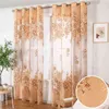 Topfinel Jacquard Tulle Translucidus Rideau Brodé Voile Voilage Rideaux pour Salon la Chambre Panneau Fenêtre Traitement 210913