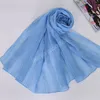 Sciarpa Hijab in cotone antirughe Lady Colori solidi Scialli pieghe Pianura Morbida Avvolge la testa Sciarpe Musulmane Grande Pashmina 180 * 70 cm