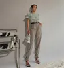 Spring Office Lady High Quality Elegant Casual Fashion Wide Leg Women Female Pants s 220211