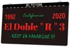 TC1109 California El Doble R 3 Riposo in Paradise Light Sign Dual Color Incisione 3D