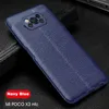 Rückseitige Abdeckungsfälle für Xiaomi Poco X3, Pu-Leder-Handyhülle mit weichem Silikon-Stoßdämpfer für Mi Poco M2 F2 Pro X2 X3 Nfc