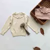 Pulôver de tricô infantil para meninas, suéter de malha de renda, outono inverno, roupas de bebê, suéter de 1 a 7 anos 211201