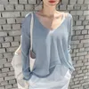 Kadın Bluz Gömlek 2021 Dantel Kadınlar Yaz Tops Femme Rahat Gömlek Uzun Kollu Örme Kız Bluz Artı Boyutu Blusas