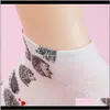 Bonneterie douce dessin animé Animal hérisson motif décontracté chaussettes courtes femmes belle douce respirante Polyester chaussette 9R260 5Bgfu