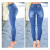 CatonAtoz 2143 Mom Jeans Femmes Crayon Stretch Skinny Mid High Taille Pantalon Bleu Slim Denim 210809