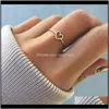 Anelli a fascia Drop Delivery 2021 Dainty Women Anello a cuore vuoto per coppia Matrimonio Promessa Infinity Eternity Love Jewelry Boho Anelli Mujer Bff