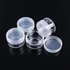 2021 3 5 8 10 15 20 ml Klar plastburk med PE Cap Cosmetic Cream Pot Container Makeup Eye Shadow Nails Powder Smycken Flaska