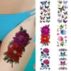 Nova impressão 3D impressão temporária impermeável paster borboleta peônia lotus flor tatuagem adesivo para braço tornozelo falso tatt