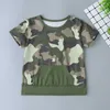 Summer Infant Rompers Clothes Baby Boys Short-sleeve O Neck Pocket Army Green T-shirt Shorts Romper Costume 210629