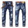 Mens Cool Rips Stretch Designer Jeans Ejressed Ripped Biker Slim Fit Washed Motorcykel Denim Men s Hip Hop Fashion Man Pants 2021