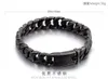 TrendsMax 13mm larghe 3 mm nere 316L Bracciale in acciaio inossidabile MENS GETHE GETHE GETHE S211 LINK