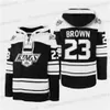 Kings 77 Jeff Carter Black Vintage Superior Lacer Hoodie Trikots Custom Anze Kopitar 55 Quinton Byfield Drew Doughty Brown Iafallo Carter Jonathan Quick Toffoli