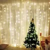 Cuerdas Navidad Cortina Luz Guirnalda Feliz Decoraciones para adornos para el hogar Adornos de Navidad Decoración Navideña Noel