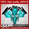 Corps d'injection pour KAWASAKI brillant cyan noir NINJA ZX1200 ZX 12R 1200CC 1200 CC 02 03 04 05 06 3No.75 ZX 12 R ZX1200C ZX12R 02-06 ZX-12R 2002 2003 2004 2005 2006 Kit de carénage OEM