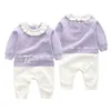 Spring Autumn born Infant Baby Girls Cute Knit Rompers Clothing Kids Girl Long Sleeve Clothes 210429