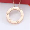 Fashion Letter Gold Chain Love Necklace Pendant For Women Party Lovers Gift Titanium Steel Jewelry Womens Silver Rose Custom Neckl239S