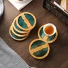 Mats Pads Kinesiska Kustar Bamboo Placemats Värmebeständig Dryck Matbord Tea Kaffekopp Kudde Non-Slip Isolation