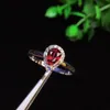 Kluster ringar fina smycken ren 18 k vitguld riktig naturlig duva blod röd rubin 0.62ct diamanter kvinnlig för kvinnor