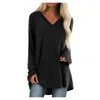 Blusa de manga larga con cuello en V para mujer de marca, ropa de otoño para mujer, jersey informal, Tops, blusas de L-5XL de gran tamaño, camisas