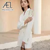 AEL Women White Blazer Dress Spring Office Wear Elegant Chain Double-breasted Minidress Slim Suit Coat 210930