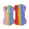 3D Cute Push Pop Bubble Fidge Toy Toy Phone Case Release Site Silicone Кактус черный лобстер ананасовый лук 100 шт. / Лот