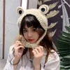 Fashionable fun frog hat beanie skullcap knit hat unisex women knit cute cartoon accessory hip-hop party look Y21111