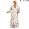Conjuntos de roupas étnicas de 2 peças vestidos africanos brancos para mulheres moda outono inverno dashiki estilo africano rico bazin maxi vestido longo