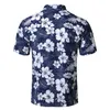 メンズサマービーチハワイアンシャツブランド半袖プラスサイズ花のシャツ男性カジュアルな休暇バケーション・カミサス210714