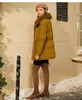 2021 women's winter coat thick downs jacket pocket cotton warm waist middle long fashion quality wholesale