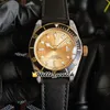 Orologi di design 41mm M79733N-0003 79733 Asian 2813 Orologio da uomo automatico Quadrante in oro Cassa in acciaio Cinturino in pelle con castone nero Sconto HWTD