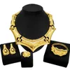 Earrings & Necklace Latest Portable Brazilian Gold Italian Design Style Exaggerated Ring Jewelry Set Banquet Holiday Gift