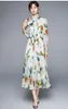 Abiti casual Simgent Sungent Sunglower Print Dress Donne Estate Una linea svasata Elegante Midi Chiffon Beach Vestidos Robe Femme Holiday SG15192