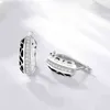 OGULEE European Black White Enamel Women Hight Quality 925 Silver CZ Stud Earrings Trend 2021 Fashion Jewelry