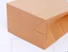 2000 pieces kraft paper oil-proof food bag square bottom disposable take-out storage bread packaging bags size