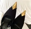 Luxe Femmes Vesper Sandales Chaussures Slingback Pompes En Cuir Verni Embout En Métal Dame De Mode Talons Hauts Confort Marche Soirée Dame PompesEU35-40.BOX