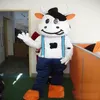 Performance Cow Mascot Kostym Halloween Fancy Party Dress Animal Cartoon Character Pass Carnival Unisex Vuxna Outfit