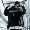 Streetwear Techwear Bombowiec Kurtka Mężczyźni Czarna Moda 211126