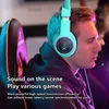 New product girl heart wired cat ear gaming headphones with micr sound card RGB luminous USB interface laptop headset
