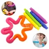 DHL Tube Sensory Fidget Twist Tubes Toy Stress Angst Relief Stretch Telescopic Ballows Extension Finger Tube Gift BJ12