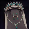 Boucles Collier Collier Qualine Rimestone Bijoux de mariée Bijoux pour femmes Tiaras Prones Couronnes d'oreille Mariage de mariage Couronne de mariée