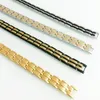 Enlace, cadena Calidad masculina Chapado en oro Forma de trigo Pulsera de acero inoxidable Estilo ancho Terapia de cuidado de la salud Brazaletes magnéticos Regalo de joyería para hombres